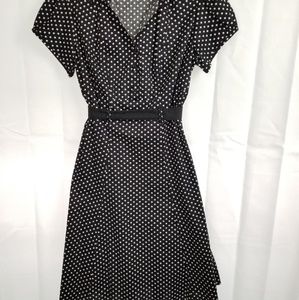 Modcloth Hepcat Soda Fountain Black and White Polka Dot Dress